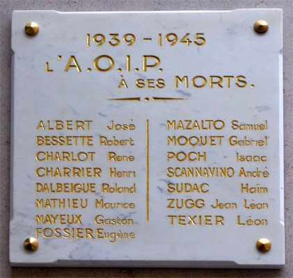 plaque commémorative